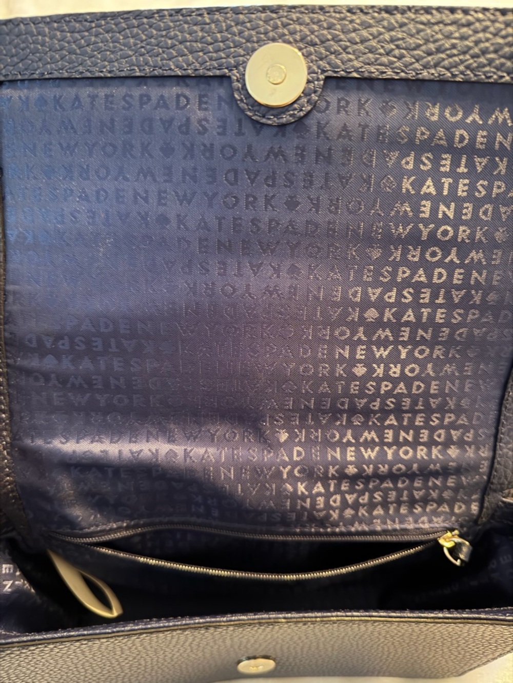 kate spade pebbled navy leather crossbody with bow detail - Picture 5 of 16